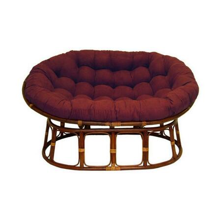 INTERNATIONAL CARAVAN 63 x 45 in. Double Papasan Chair with Micro Suede Cushion, Red Wine 3304-MS-RW